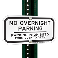 Parking Prohibited Dusk to Dawn Signs