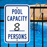 Pool Max Capacity Persons Signs