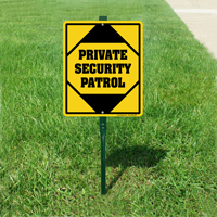Private Security Patrol Lawnboss Sign & Stake Kit
