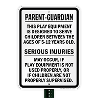 Injuries Supervision Playground Sign