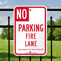 Sacramento No Parking Fire Lane Signs