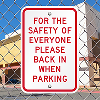 Please Back In When Parking Signs