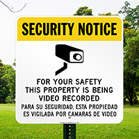 Bilingual Video Security Sign (with Graphic)