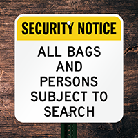 Security Notice - Search Sign