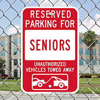 Reserved Parking For Seniors Signs