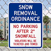Snow Removal Ordinance Signs