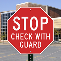Stop Check With Guard Reflective Aluminum STOP Sign