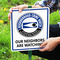 Neighborhood Crime Watch Suspicious Activities Reported Sign