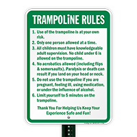 Trampoline Rules Sign