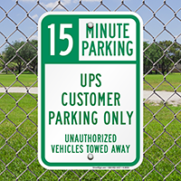 UPS Customer Parking Only Signs