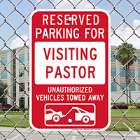 Reserved Parking For Visiting Pastor Signs