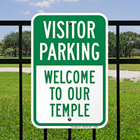 Visitor Parking Welcome To Our Temple Signs