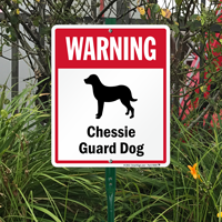 Warning Chessie Guard Dog LawnBoss Sign