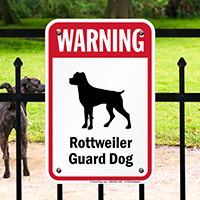 Warning Pug Guard Rottweiler Guard Dog Sign