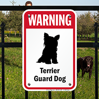 Warning Terrier Guard Dog Guard Dog Sign