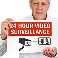 24 Hour Video Surveillance CCTV Camera Sign