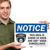 Area Under 24 Hour Video Surveillance Sign