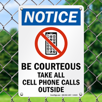 All Cellphone Calls Outside Sign