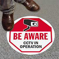 Be Aware CCTV In Operation Floor Sign