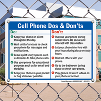 Cell Phone Use Rules Sign
