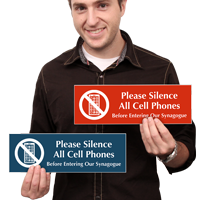 Silence All Cell Phones In Synagogue Sign