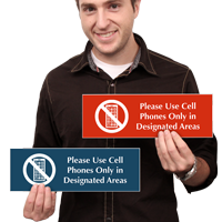 Please Use Cell Phone Only In Designated Area Sign
