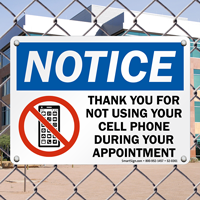 During Your Appointment No Mobile Phone Sign