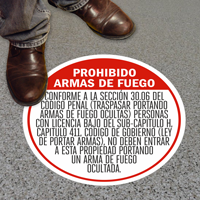 Handguns Not Allowed in Spanish Sign