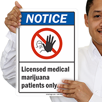 Licensed Medical Marijuana Patients Only Dispensary Supply Sign