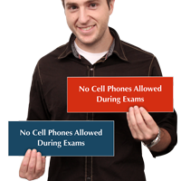 No Cell Phones Allowed During Exams Sign