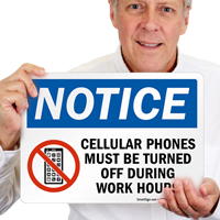Cellular Phones turned off Sign
