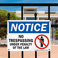 Notice: No Trespassing (graphic) Sign