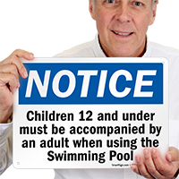 Notice Children Swimming Pool Sign
