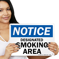 Designated Smoking Area Sign