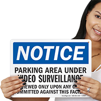 Notice Parking Area Surveillance Sign