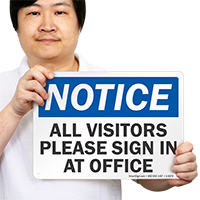 Notice Visitors Sign In Sign