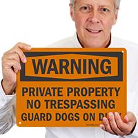 Private Property No Trespassing Warning Sign