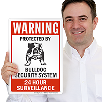 Protected By Bulldog Security System Warning Sign