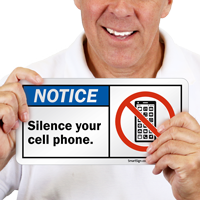Silence Your Cell Phone With No Cell Graphic Sign