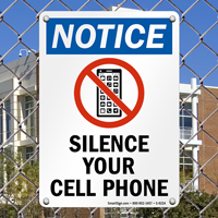 Silence Your Cell Phone With No Cell Phone Graphic Sign