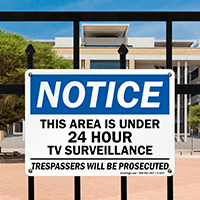 Notice Area Under Tv Surveillance Sign