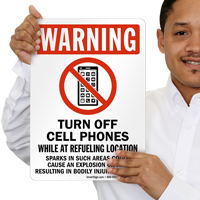 Turn Off Cell Phones While At Refueling Sign
