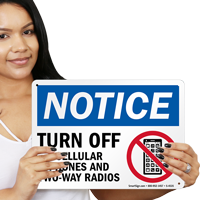 Turn Off Cellular Phones Radios Sign