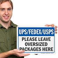 UPS FEDEX USPS Leave Packages Here Sign