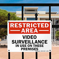 Restricted Area Video Surveillance in Use Sign