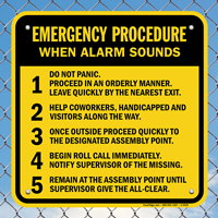 Emergency Procedure When Alarm Sounds Signs