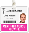 Certified Nurse Midwife Horizontal Id Badge Buddies