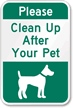 Clean After Pet Dog Sign