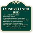 Custom Laundry Center Rules SignatureSign, 18in. x 18in.