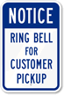 Notice   Ring Bell For Customer Pickup Sign